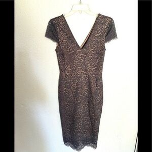 H&M grey lace overlay dress size 4